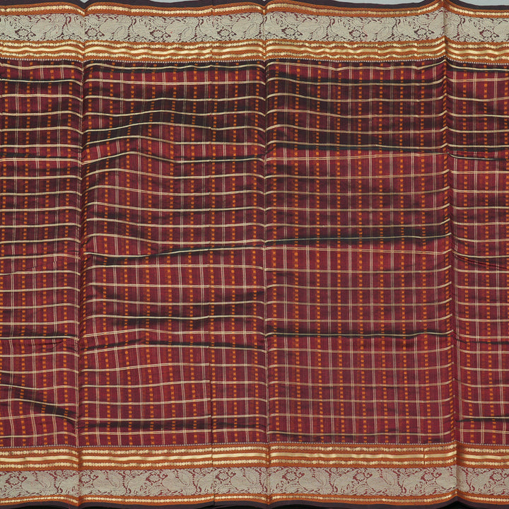 Hayagrivas Handloom Pure Silk Cotton Saree in Elegant Wine Maroon KBE258E7-6