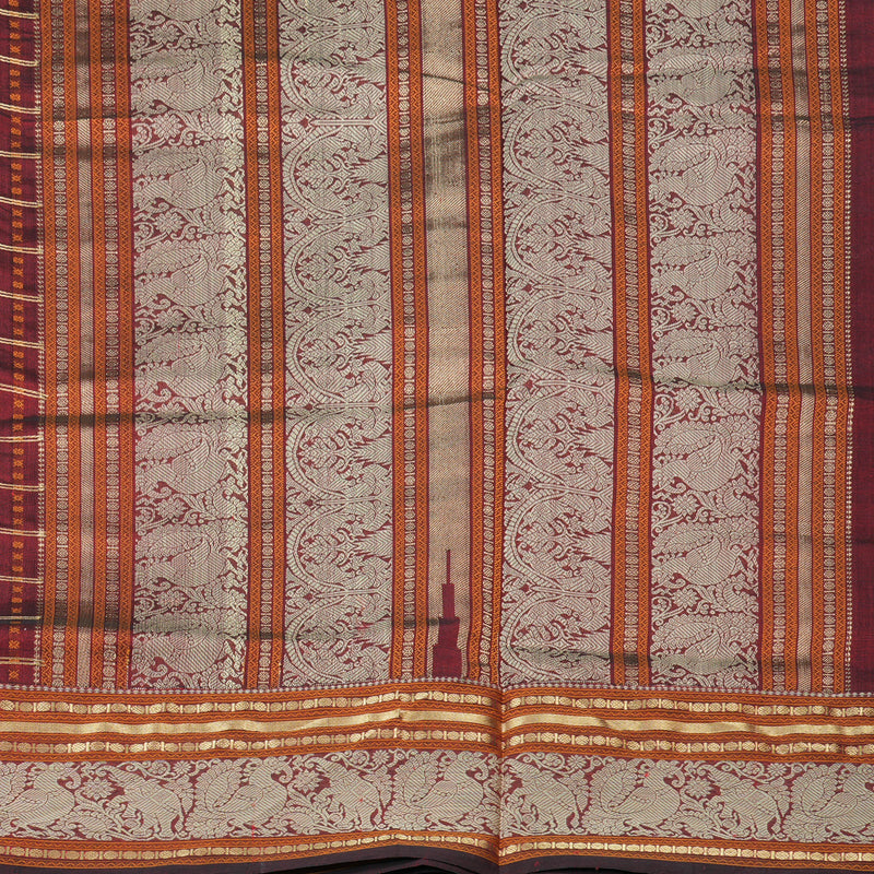 Hayagrivas Handloom Pure Silk Cotton Saree in Elegant Wine Maroon KBE258E7-6