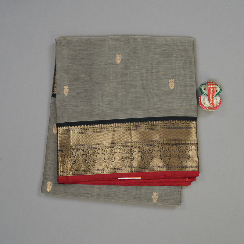 Hayagrivas Handloom Pure Silk Cotton Saree in Charming Grey KBE258E9-10
