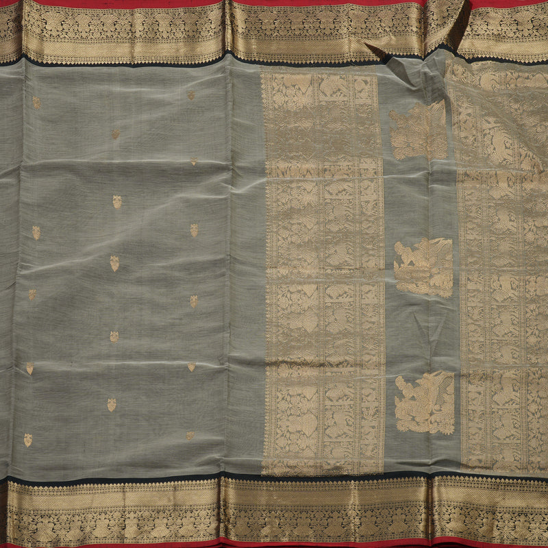 Hayagrivas Handloom Pure Silk Cotton Saree in Charming Grey KBE258E9-10