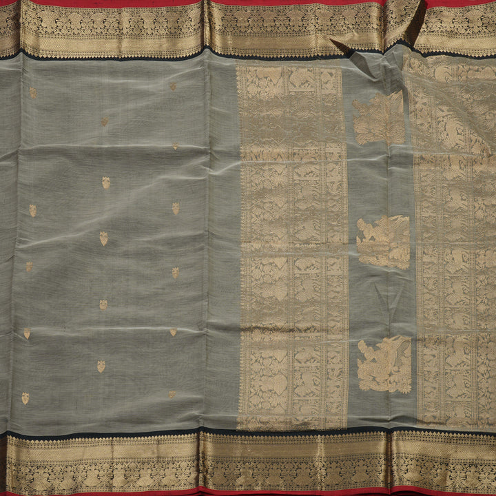 Hayagrivas Handloom Pure Silk Cotton Saree in Charming Grey KBE258E9-10