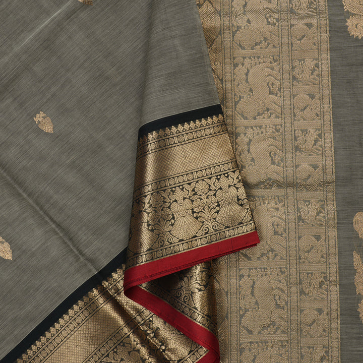 Hayagrivas Handloom Pure Silk Cotton Saree in Charming Grey KBE258E9-10