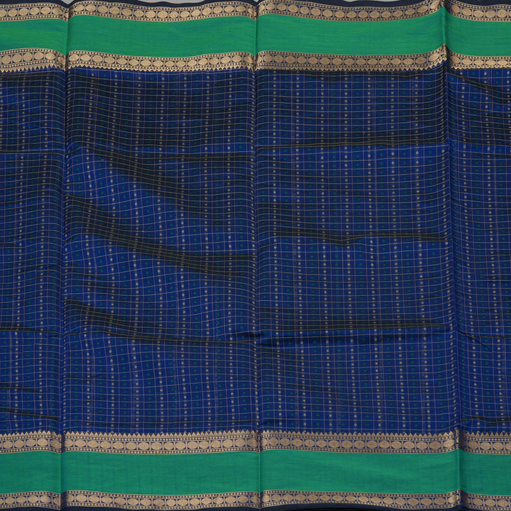 Hayagrivas Handloom Pure Silk Cotton Saree in Enchanting Blue KBE258E9-5