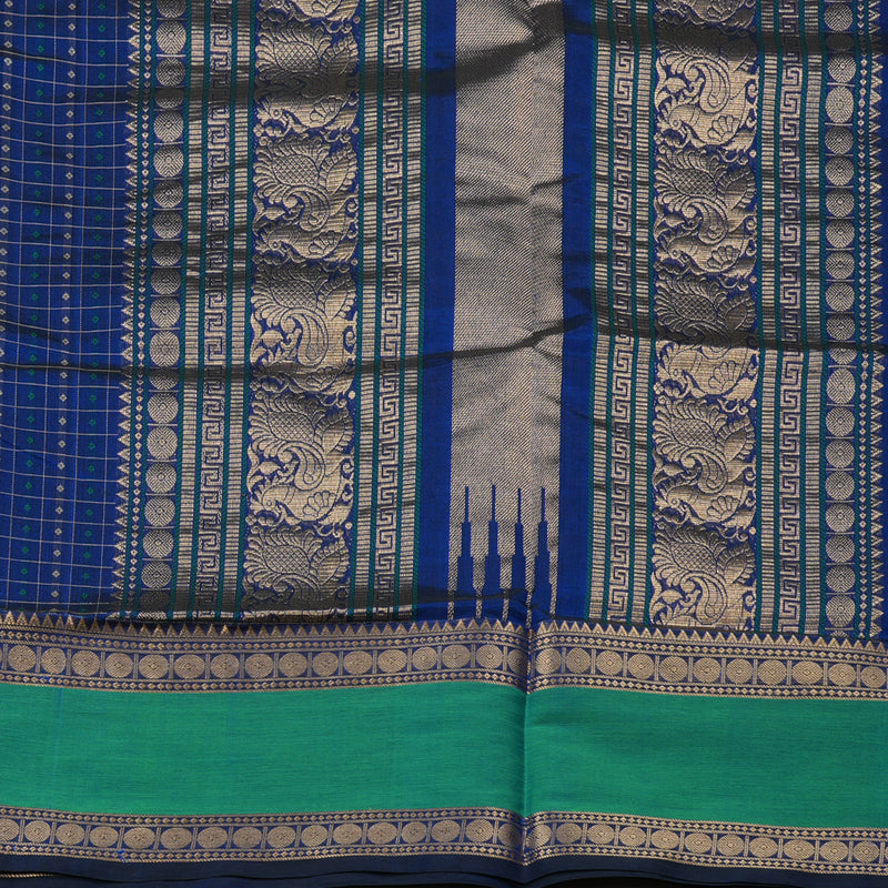 Hayagrivas Handloom Pure Silk Cotton Saree in Enchanting Blue KBE258E9-5