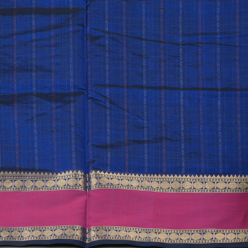 Hayagrivas Handloom Pure Silk Cotton Saree in Blue KBE258E9-7