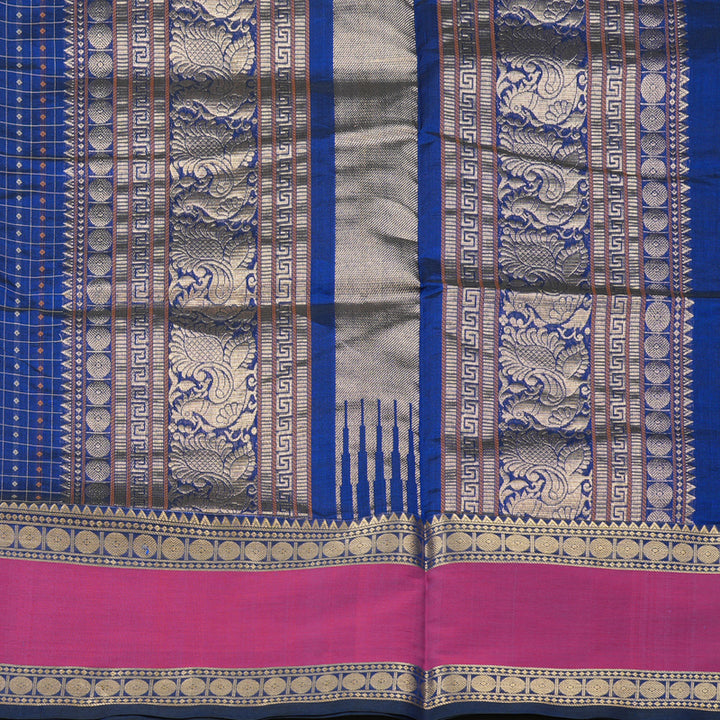 Hayagrivas Handloom Pure Silk Cotton Saree in Blue KBE258E9-7