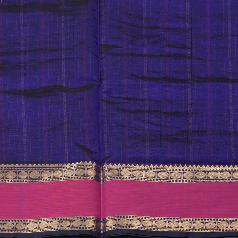Hayagrivas Handloom Pure Silk Cotton Saree in Indigo Blue KBE258E9-8