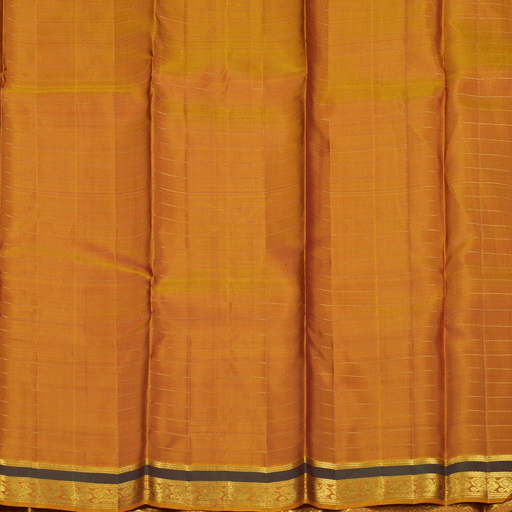Hayagrivas Handloom Maroon Kanjivaram Silk Saree with Golden Orange Border KBE25D4-1