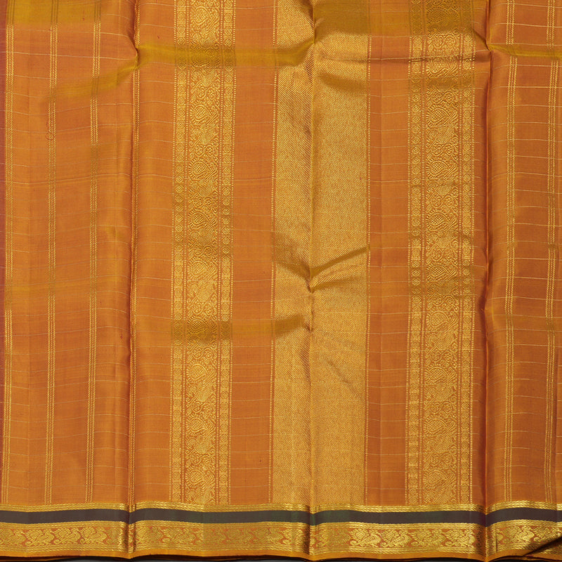Hayagrivas Handloom Maroon Kanjivaram Silk Saree with Golden Orange Border KBE25D4-1