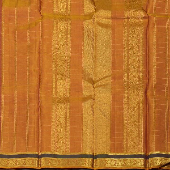 Hayagrivas Handloom Maroon Kanjivaram Silk Saree with Golden Orange Border KBE25D4-1