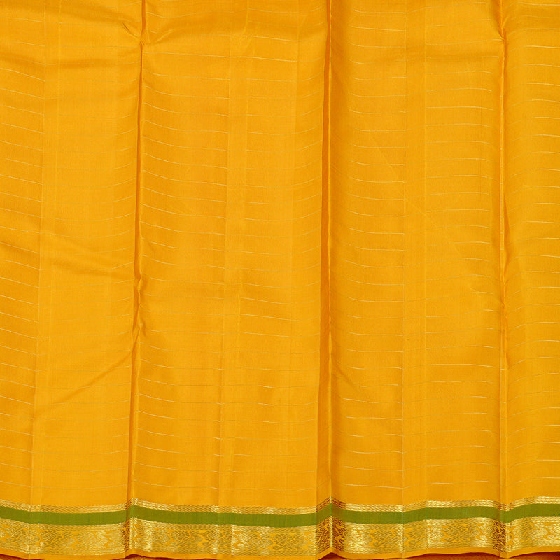 Hayagrivas Mango Yellow Handloom Kanjivaram Silk Saree with Yellow Border KBE25D4-2