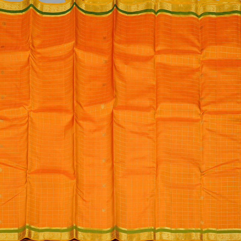Hayagrivas Mango Yellow Handloom Kanjivaram Silk Saree with Yellow Border KBE25D4-2