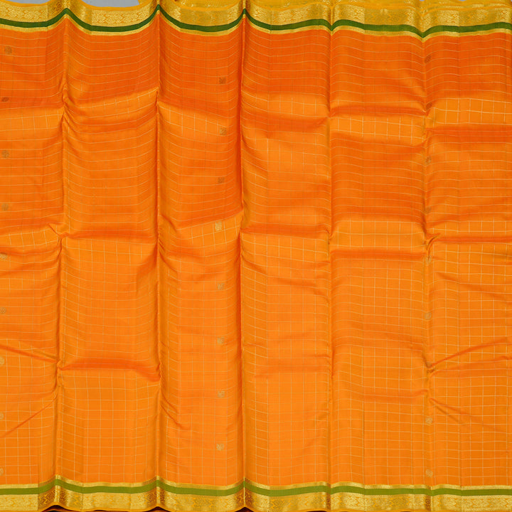 Hayagrivas Mango Yellow Handloom Kanjivaram Silk Saree with Yellow Border KBE25D4-2