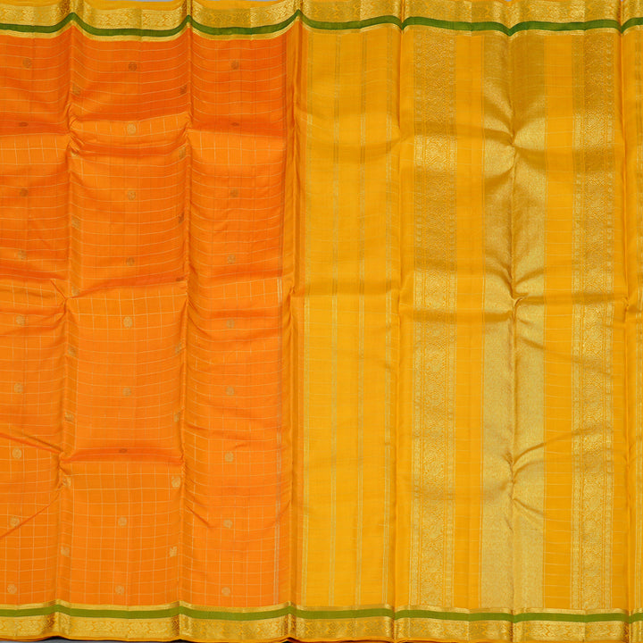 Hayagrivas Mango Yellow Handloom Kanjivaram Silk Saree with Yellow Border KBE25D4-2