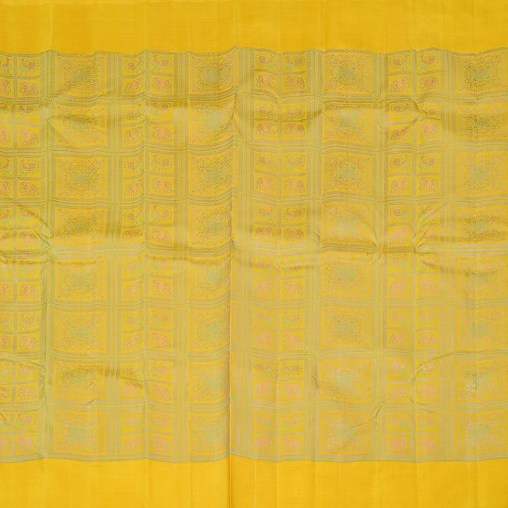 Hayagrivas Yellow Handloom Kanjivaram Silk Saree KBE25D6-2