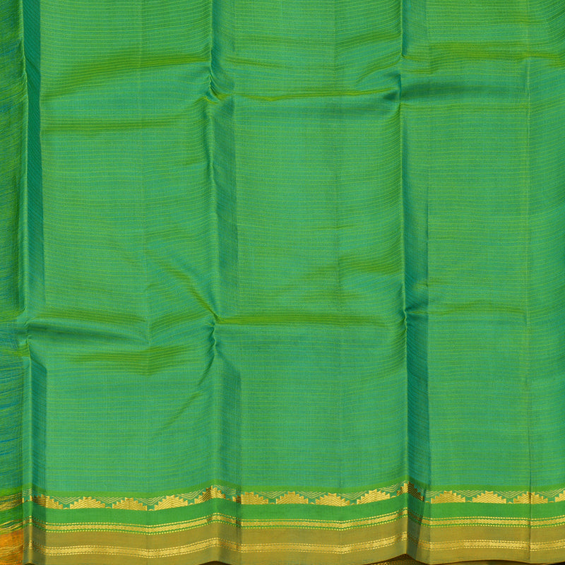 Hayagrivas Sea Blue Handloom Kanjivaram Silk Saree with Sea Green Border KBE263E1-11