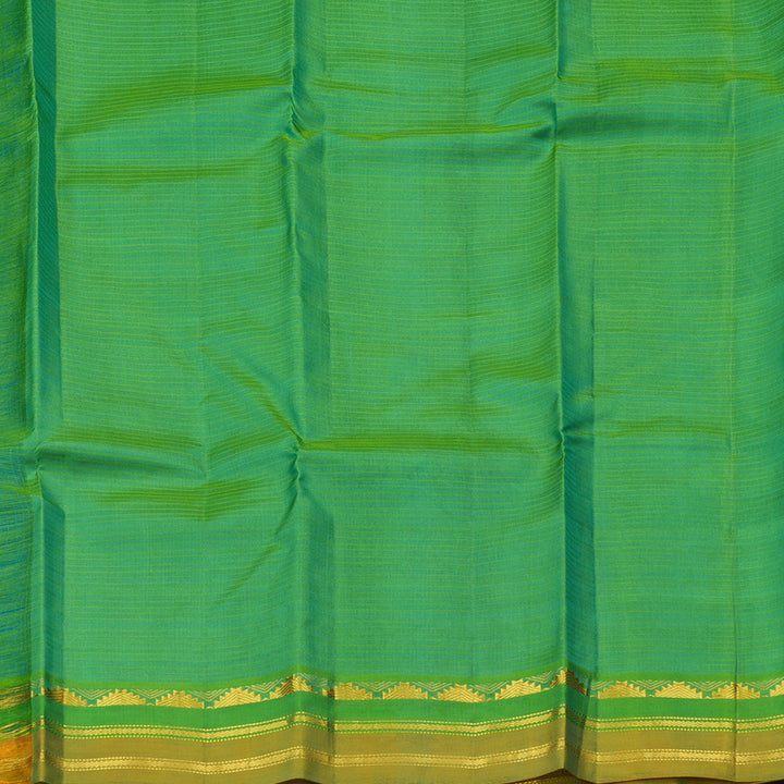 Hayagrivas Sea Blue Handloom Kanjivaram Silk Saree with Sea Green Border KBE263E1-11
