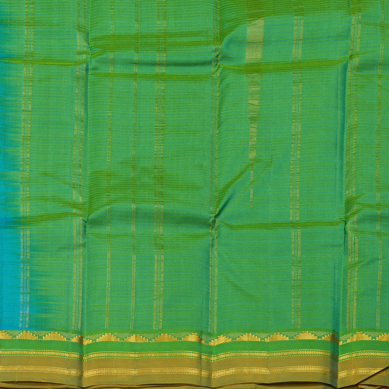 Hayagrivas Sea Blue Handloom Kanjivaram Silk Saree with Sea Green Border KBE263E1-11
