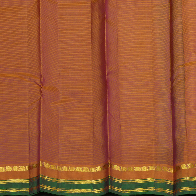 Hayagrivas Dark Purple Handloom Kanjivaram Silk Saree with Honey Mustard And Green Border KBE263E1-12