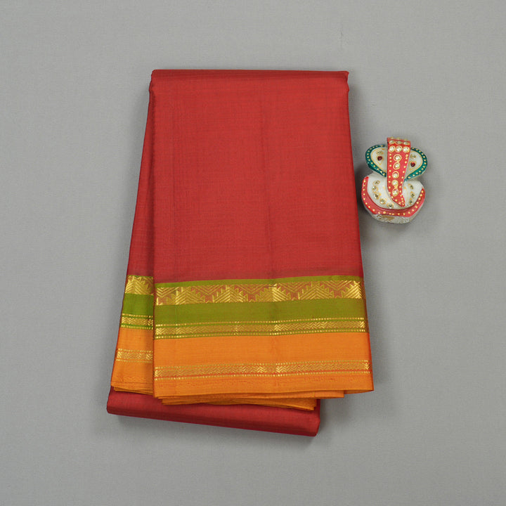 Hayagrivas Maroon Handloom Kanjivaram Silk Saree with Mandhalir Border KBE263E1-13