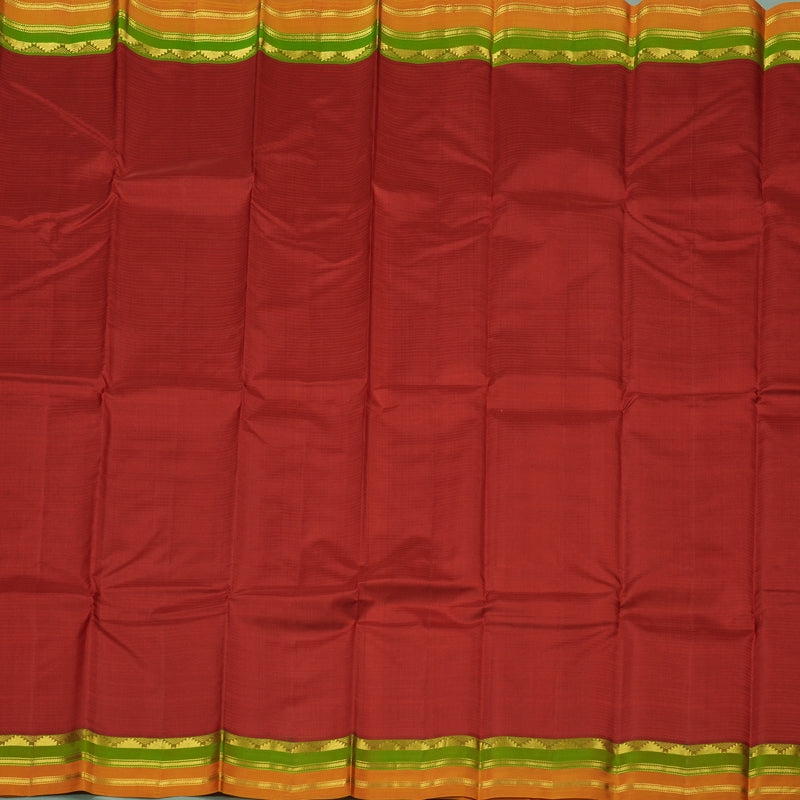 Hayagrivas Maroon Handloom Kanjivaram Silk Saree with Mandhalir Border KBE263E1-13