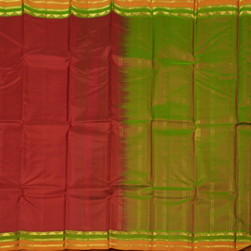 Hayagrivas Maroon Handloom Kanjivaram Silk Saree with Mandhalir Border KBE263E1-13