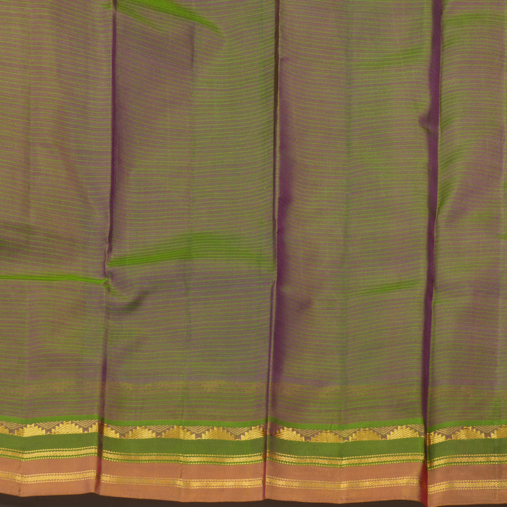 Hayagrivas Sky Blue Handloom Kanjivaram Silk Saree with Mandhalir And Orange Border KBE263E1-2