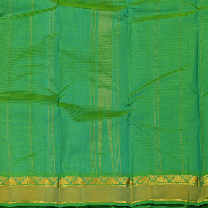 Hayagrivas Sea Blue Handloom Kanjivaram Silk Saree with Sea Green Border KBE263E1-23