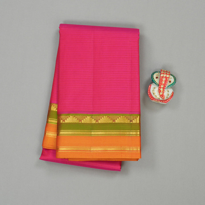 Hayagrivas Orangish Pink Handloom Kanjivaram Silk Saree with Mandhalir Border KBE263E1-25