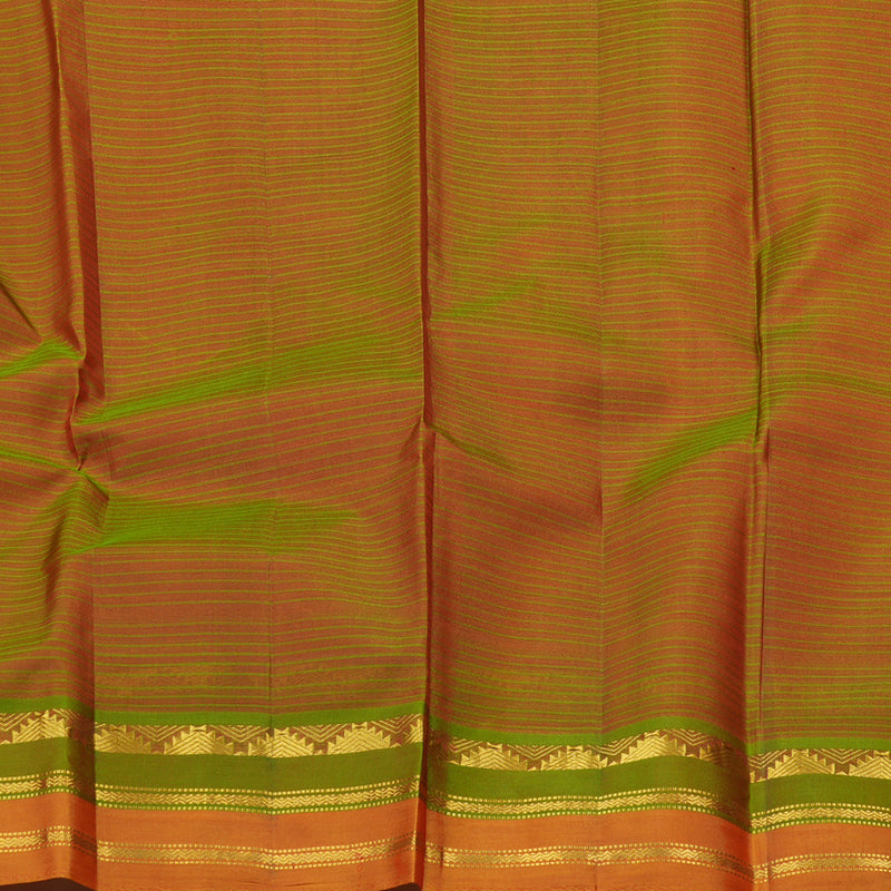 Hayagrivas Orangish Pink Handloom Kanjivaram Silk Saree with Mandhalir Border KBE263E1-25