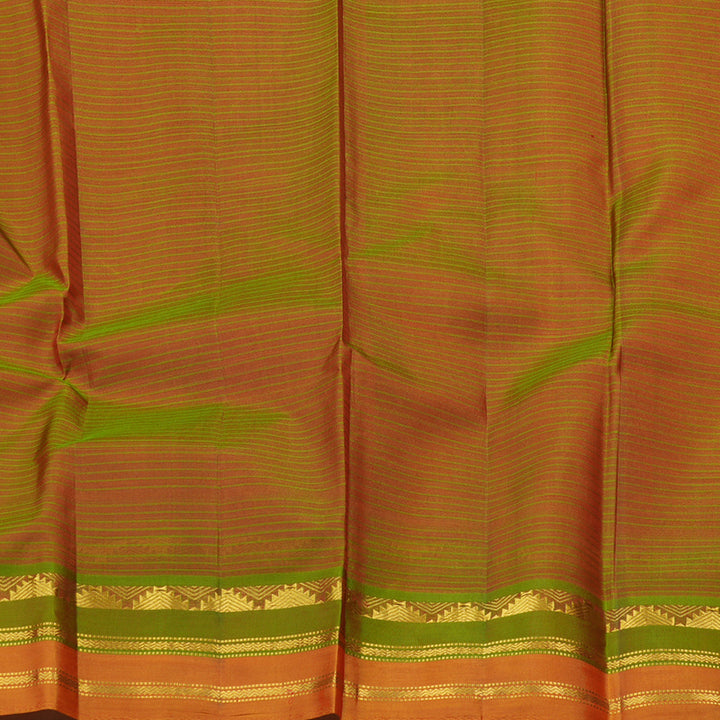 Hayagrivas Orangish Pink Handloom Kanjivaram Silk Saree with Mandhalir Border KBE263E1-25