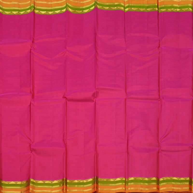 Hayagrivas Orangish Pink Handloom Kanjivaram Silk Saree with Mandhalir Border KBE263E1-25