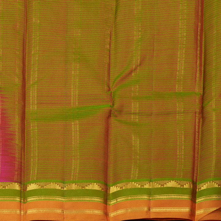 Hayagrivas Orangish Pink Handloom Kanjivaram Silk Saree with Mandhalir Border KBE263E1-25