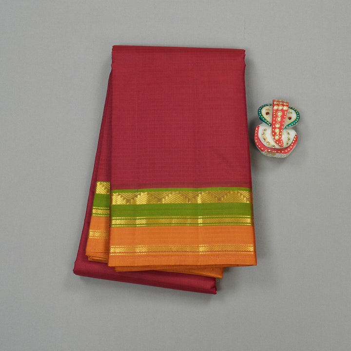 Hayagrivas Maroon Handloom Kanjivaram Silk Saree with Mandhalir Border KBE263E1-7