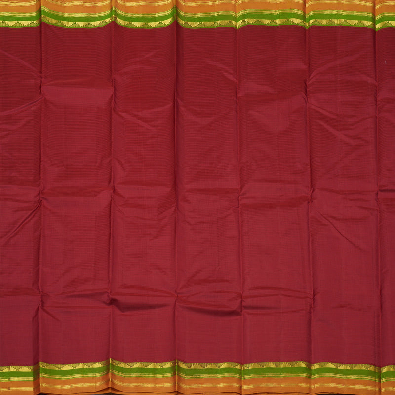 Hayagrivas Maroon Handloom Kanjivaram Silk Saree with Mandhalir Border KBE263E1-7
