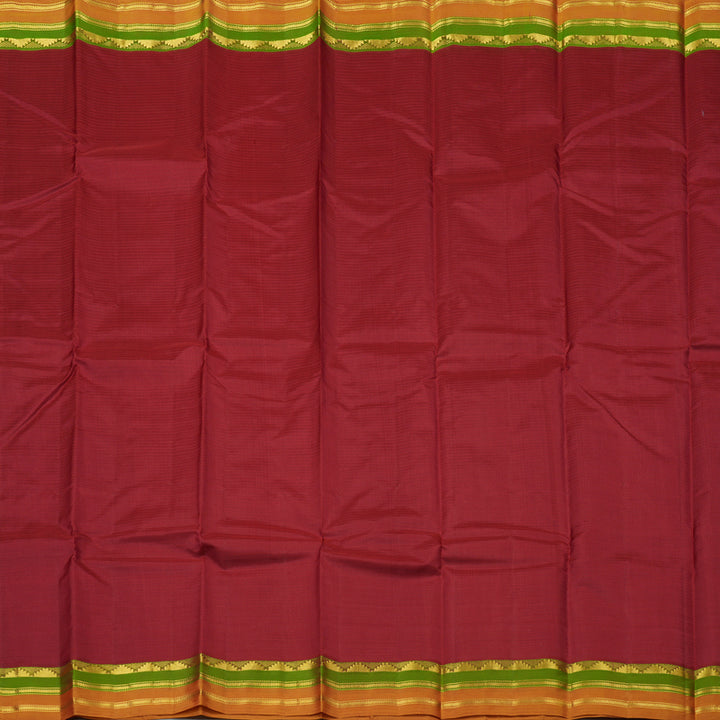 Hayagrivas Maroon Handloom Kanjivaram Silk Saree with Mandhalir Border KBE263E1-7