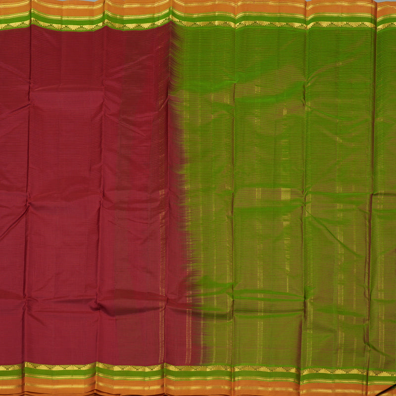 Hayagrivas Maroon Handloom Kanjivaram Silk Saree with Mandhalir Border KBE263E1-7