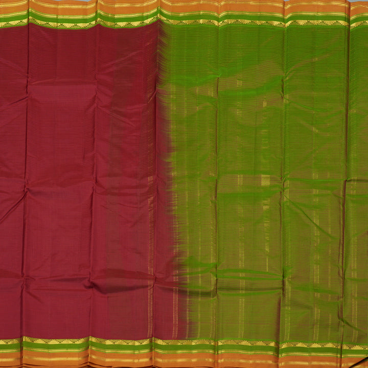 Hayagrivas Maroon Handloom Kanjivaram Silk Saree with Mandhalir Border KBE263E1-7