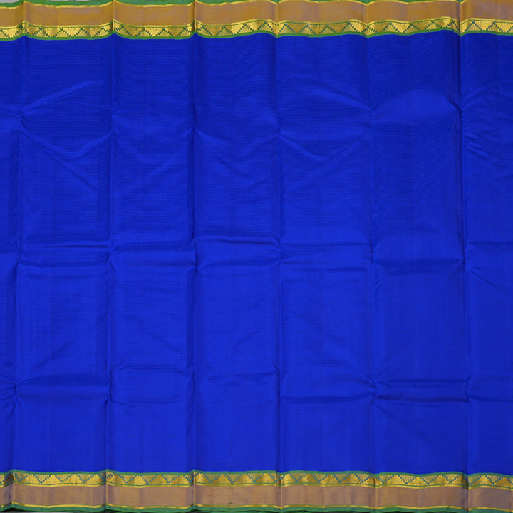 Hayagrivas Blue Handloom Kanjivaram Silk Saree with Honey Mustard Border KBE263E1-9