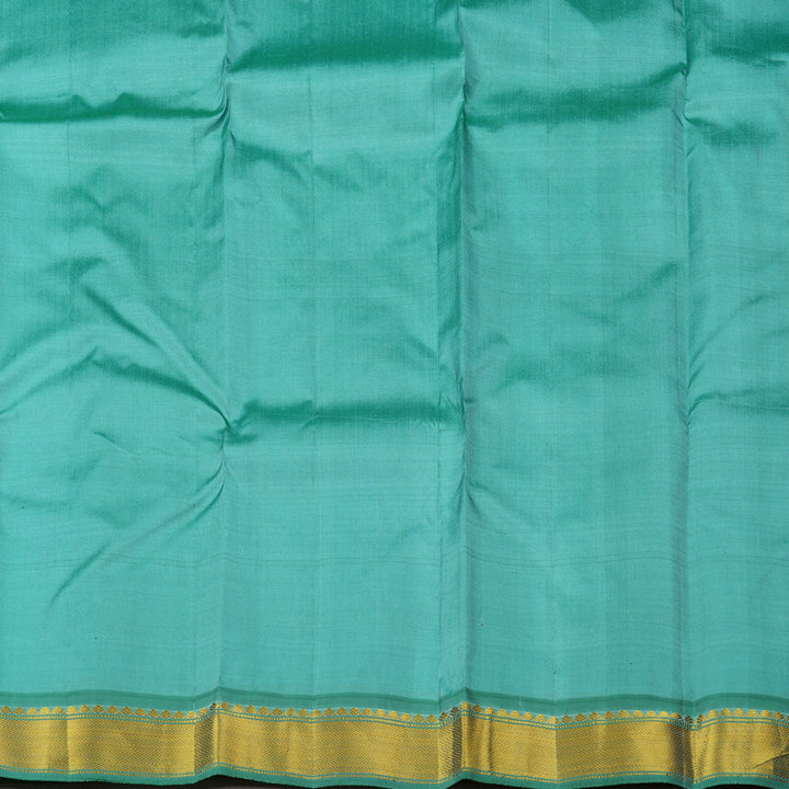 Hayagrivas Sky Blue Handloom Kanjivaram Silk Saree with Pastel Blue Border KBE264E1-1