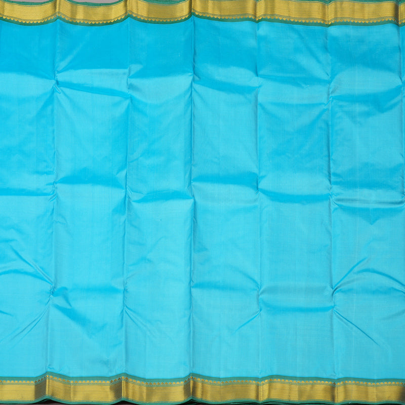 Hayagrivas Sky Blue Handloom Kanjivaram Silk Saree with Pastel Blue Border KBE264E1-1