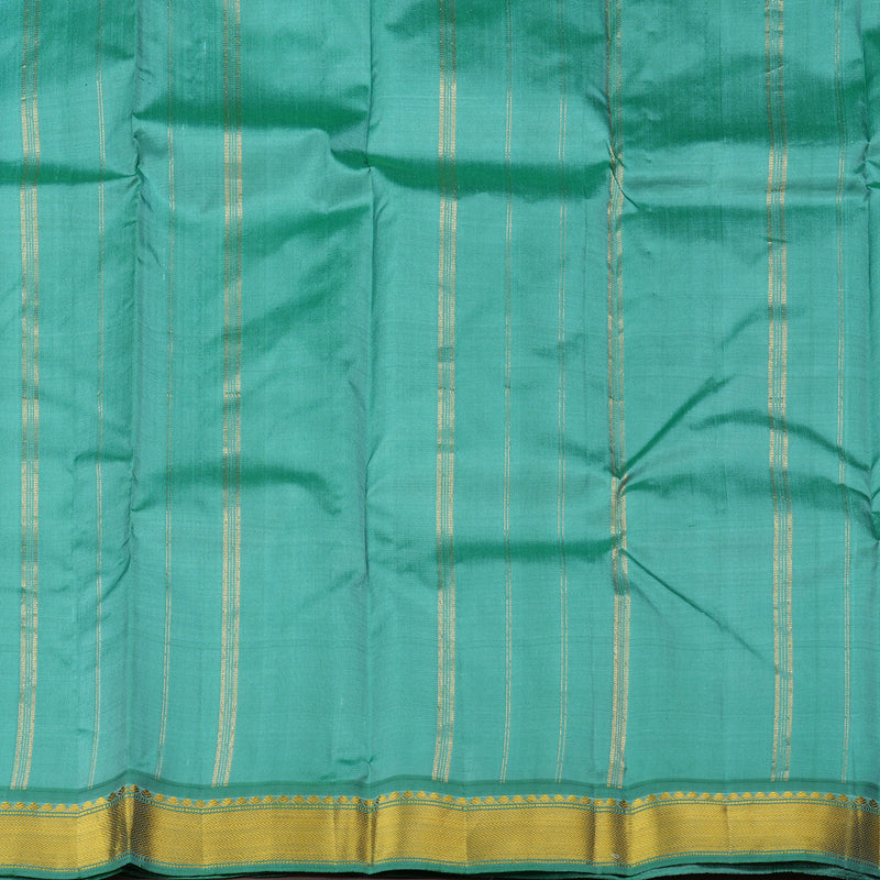 Hayagrivas Sky Blue Handloom Kanjivaram Silk Saree with Pastel Blue Border KBE264E1-1