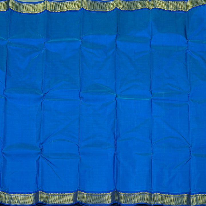 Hayagrivas Sky Blue Handloom Kanjivaram Silk Saree with Blue Border KBE264E1-14