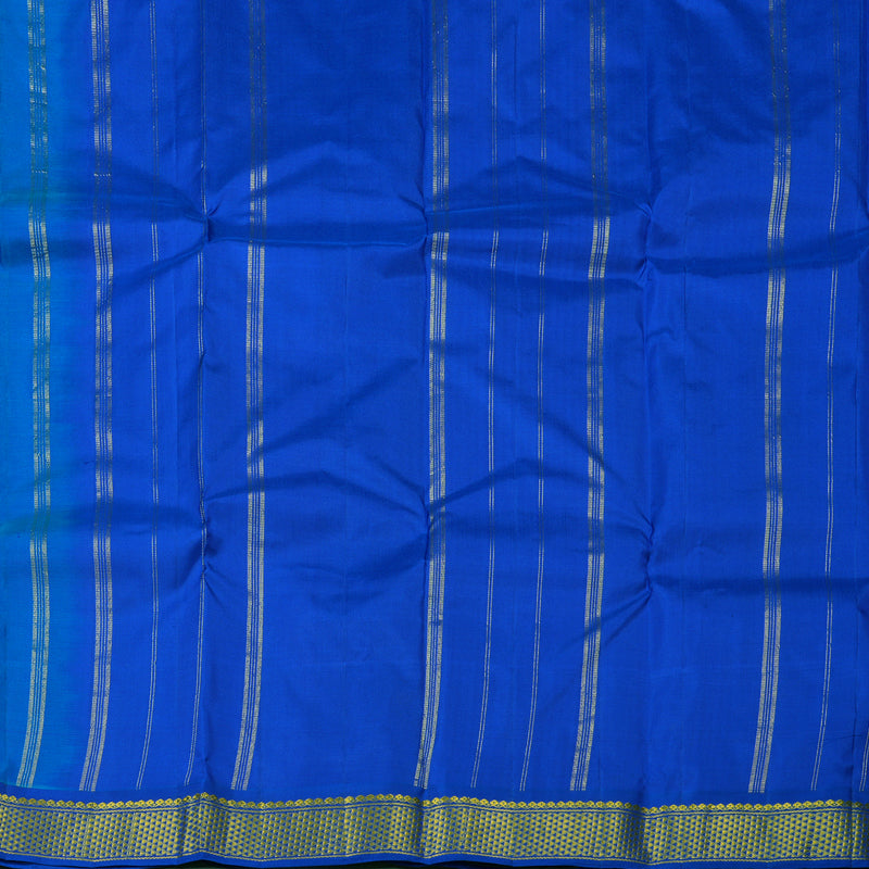 Hayagrivas Sky Blue Handloom Kanjivaram Silk Saree with Blue Border KBE264E1-14
