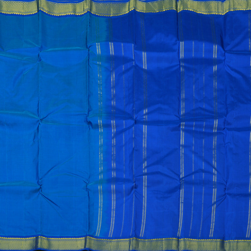 Hayagrivas Sky Blue Handloom Kanjivaram Silk Saree with Blue Border KBE264E1-14