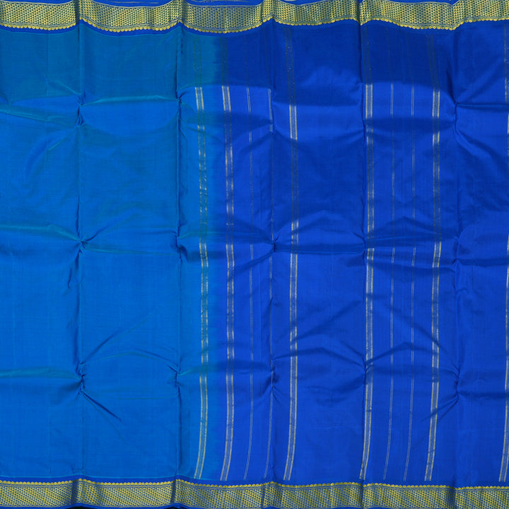 Hayagrivas Sky Blue Handloom Kanjivaram Silk Saree with Blue Border KBE264E1-14