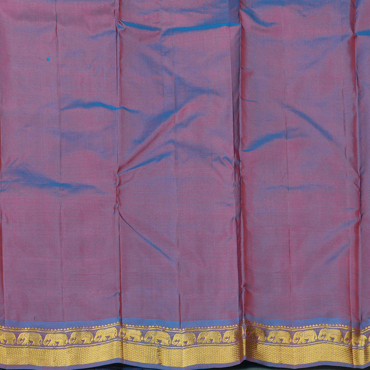 Hayagrivas Red Handloom Kanjivaram Silk Saree with Purple Border KBE264E1-16