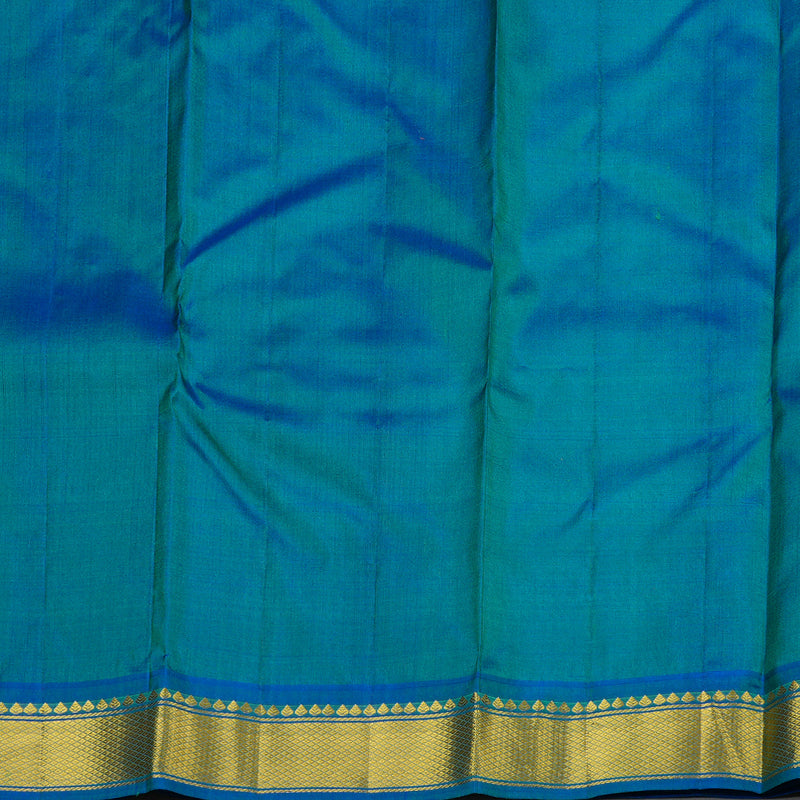 Hayagrivas Handloom Pure Kanjivaram Silk Saree in Intense Teal Green KBE264E1-17