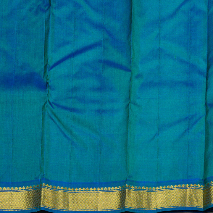 Hayagrivas Handloom Pure Kanjivaram Silk Saree in Intense Teal Green KBE264E1-17