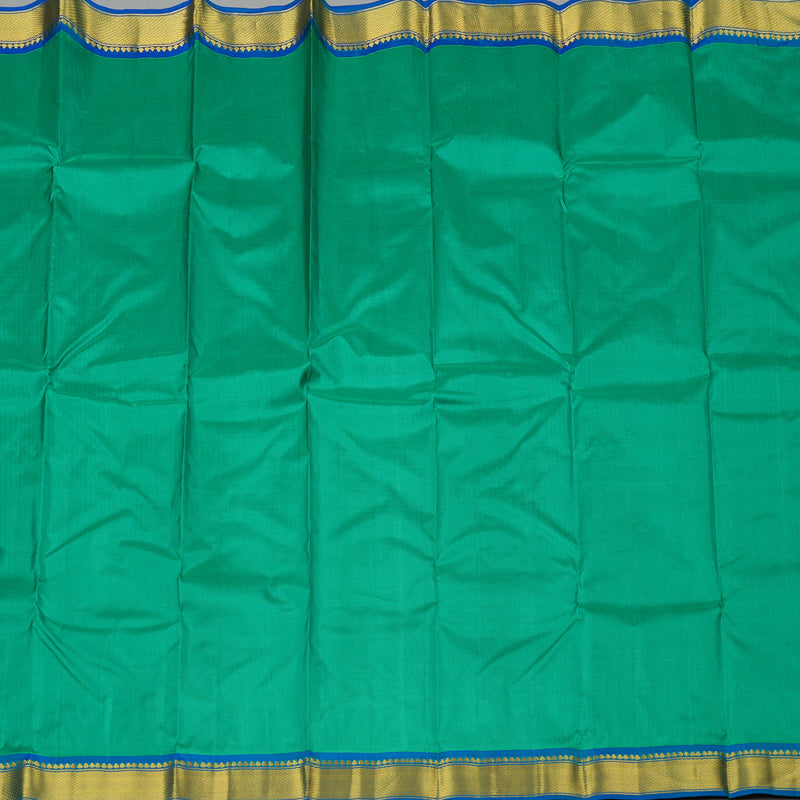 Hayagrivas Handloom Pure Kanjivaram Silk Saree in Intense Teal Green KBE264E1-17